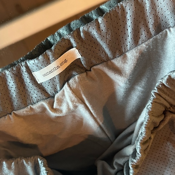 Samantha Eng Laser Cut Leather Low Waist Micro Mini Shorts XS GREY - Picture 3 of 4